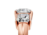 Rose gold Three Stone Asscher Cut Cut Channel Set Diamond Ring_8
