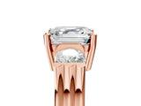 Rose gold Three-Stone Asscher Cut Cut Classic Band Prong Setting Ring_12