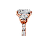 Rose gold Three-Stone Asscher Cut Cut Diamond Pavé Band with Prong Setting_20