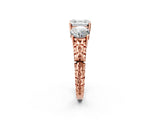 Rose gold Three-Stone Asscher Cut Cut Diamond Ring with Channel-Set Band and Prong Setting_17