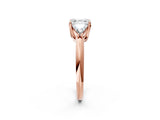Rose gold Three-Stone Asscher Cut Cut Diamond Ring with Trillion Side Stones and Four-Prong Setting_5