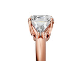 Rose gold Three-Stone Asscher Cut Cut Diamond Ring with Trillion Side Stones and Four-Prong Setting_8