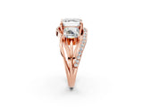 Rose gold Three-Stone Asscher Cut Cut Diamond Split Shank Prong Set Ring_17