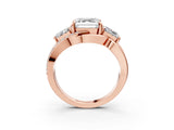 Rose gold Three-Stone Asscher Cut Cut Diamond Split Shank Prong Set Ring_18