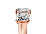 Rose gold Three-Stone Asscher Cut Cut Solitaire Ring with Classic Prong Setting_8