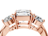 Rose gold Three-Stone Asscher Cut Diamond Channel Set Engagement Ring with Prong Setting_11