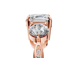 Rose gold Three-Stone Asscher Cut Diamond Channel Set Engagement Ring with Prong Setting_12