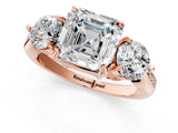 Rose gold Three-Stone Asscher Cut Diamond Channel Set Engagement Ring with Prong Setting_20