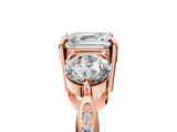 Rose gold Three-Stone Asscher Cut Diamond Channel Set Engagement Ring with Prong Setting_24