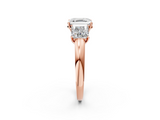 Rose gold Three-Stone Asscher Cut Diamond Ring with Channel-Set Band and Four-Prong Setting_42