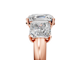 Rose gold Three-Stone Asscher Cut Diamond Ring with Channel-Set Band and Four-Prong Setting_45