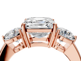 Rose gold Three-Stone Asscher Cut Solitaire Ring with Prong Setting on a Classic Band_50