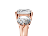Rose gold Three-Stone Asscher Cut Solitaire Ring with Prong Setting on a Classic Band_51