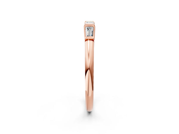Rose gold Three-Stone Baguette Cut Channel Set Diamond Band