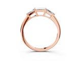Rose gold Three-Stone Baguette Cut Channel Set Diamond Band_7