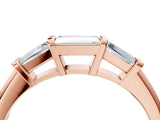 Rose gold Three-Stone Baguette Cut Channel Set Diamond Band_8