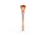 Rose gold Three-Stone Cushion Cut Citrine Pavé Band with Four-Prong Setting_2