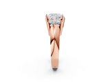 Rose gold Three Stone Cushion Cut Cut Channel Set Diamond Ring_5