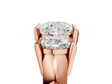 Rose gold Three Stone Cushion Cut Cut Channel Set Diamond Ring_8
