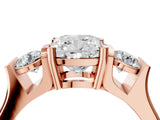 Rose gold Three-Stone Cushion Cut Cut Classic Band Prong Setting Ring_11