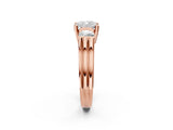 Rose gold Three-Stone Cushion Cut Cut Classic Band Prong Setting Ring_9