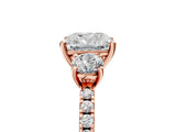 Rose gold Three-Stone Cushion Cut Cut Diamond Pavé Band with Prong Setting_20
