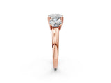 Rose gold Three-Stone Cushion Cut Cut Diamond Ring with Channel Set Band and Four-Prong Setting_33