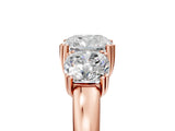 Rose gold Three-Stone Cushion Cut Cut Diamond Ring with Channel Set Band and Four-Prong Setting_36