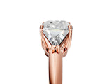 Rose gold Three-Stone Cushion Cut Cut Diamond Ring with Trillion Side Stones and Four-Prong Setting_8