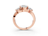 Rose gold Three-Stone Cushion Cut Cut Diamond Split Shank Prong Set Ring_6