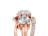 Rose gold Three-Stone Cushion Cut Cut Diamond Split Shank Prong Set Ring_8