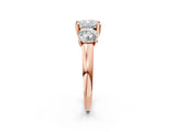Rose gold Three-Stone Cushion Cut Cut Solitaire Ring with Classic Prong Setting_5