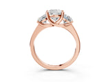 Rose gold Three-Stone Cushion Cut Cut Solitaire Ring with Classic Prong Setting_6