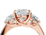 Rose gold Three-Stone Cushion Cut Cut Solitaire Ring with Classic Prong Setting_7