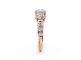 Rose gold Three-Stone Cushion Cut Diamond Pavé Band with Prong Setting_5