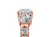 Rose gold Three-Stone Cushion Cut Diamond Pavé Band with Prong Setting_8