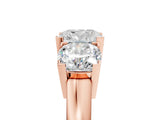 Rose gold Three-Stone Cushion Cut Diamond Ring with Channel Set Band and Four-Prong Setting_11