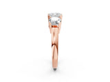 Rose gold Three-Stone Cushion Cut Diamond Ring with Channel Set Band and Four-Prong Setting_20