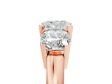 Rose gold Three-Stone Cushion Cut Diamond Ring with Channel Set Band and Four-Prong Setting_23