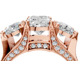 Rose gold Three-Stone Cushion Cut Diamond Ring with Channel-Set Band and Four-Prong Setting_56