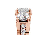 Rose gold Three-Stone Cushion Cut Diamond Ring with Channel-Set Band and Four-Prong Setting_57