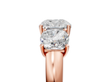 Rose gold Three-Stone Cushion Cut Diamond Ring with Channel-Set Band and Four-Prong Setting_69