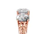Rose gold Three-Stone Cushion Cut Diamond Ring with Channel-Set Band and Prong Setting_11