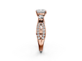 Rose gold Three-Stone Cushion Cut Diamond Twist Band with Prong Setting_31