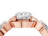 Rose gold Three-Stone Cushion Cut Diamond Wave Pave Band with Prong Setting_31