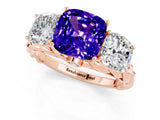 Rose gold Three-Stone Cushion Cut Tanzanite Braided Band Ring with Four-Prong Setting_13