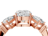 Rose gold Three-Stone Cushion and Princess Cut Diamond Ring with Channel Band and Four-Prong Setting_20