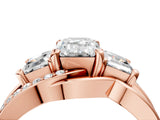 Rose gold Three-Stone Emerald Cut Cut Diamond Split Shank Prong Set Ring_19
