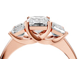 Rose gold Three-Stone Emerald Cut Cut Solitaire Ring with Classic Prong Setting_7