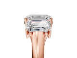 Rose gold Three-Stone Emerald Cut Diamond Engagement Ring with Prong Setting_8